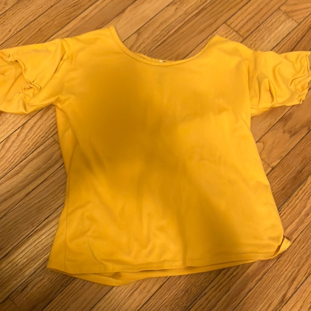 Yellow, kids, riffle sleeve t-shirt